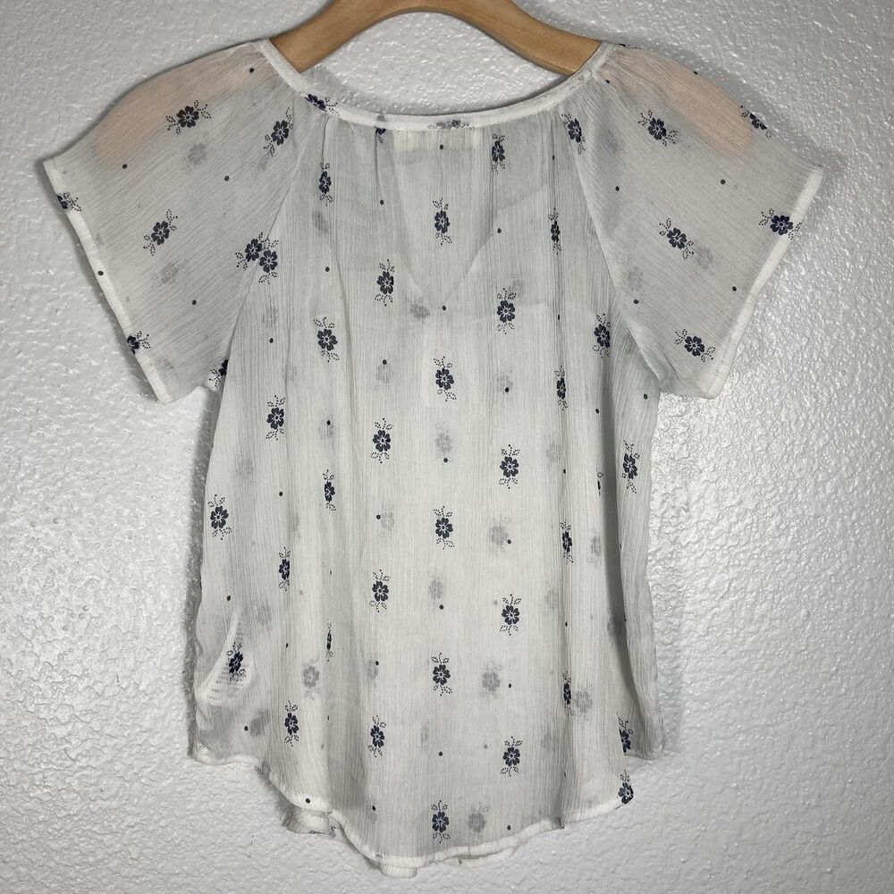Abercrombie Kids Girls Babydoll Top Size XL Sheer Floral Fairy Boho Peasant - Picture 4 of 9